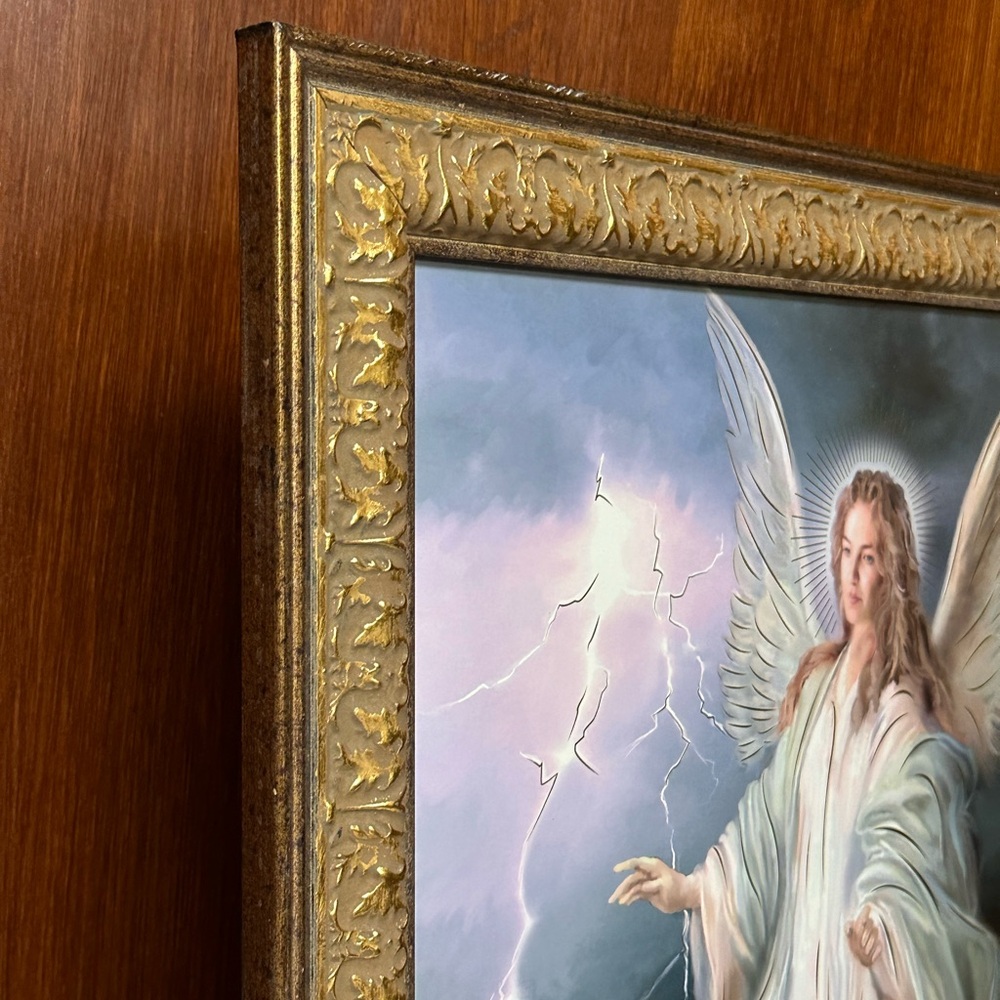 Home interiors ornate Framed wall art Guardian Angel print - Picture 11 of 14